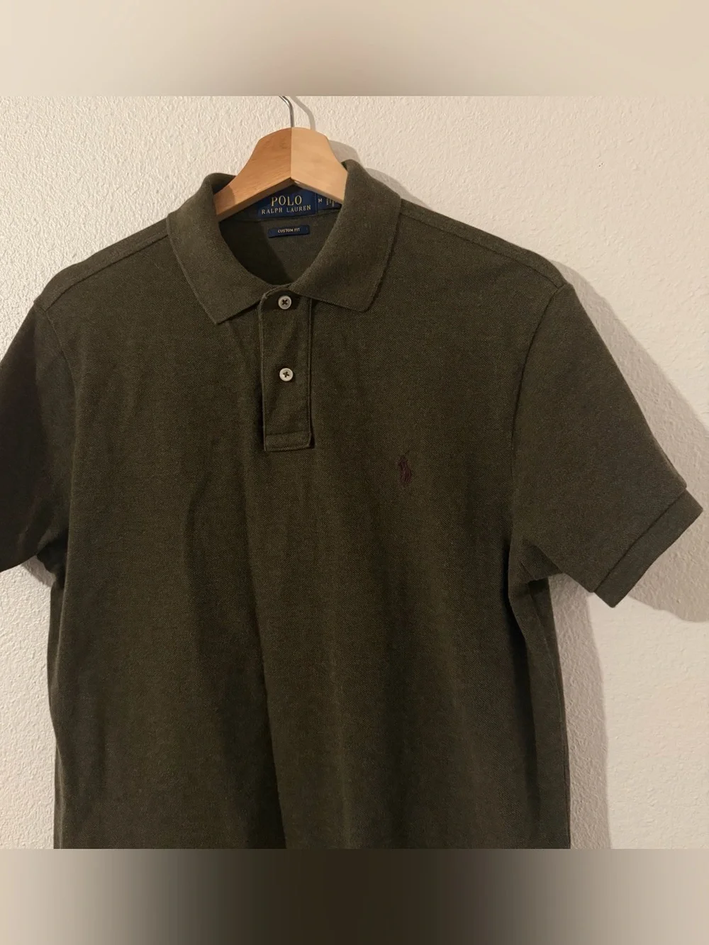 Ralph Lauren Men's 100% Cotton Dark Olive Green Polo Shirt Size Medium